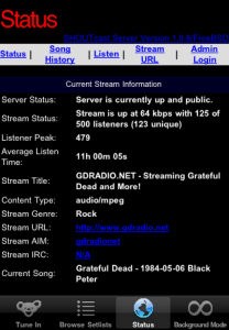 GDRadio Server Status